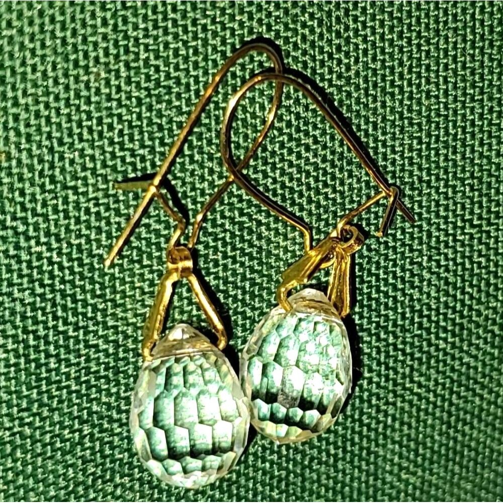Vintage Quartz Teardrop Earrings